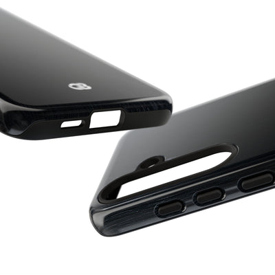 Black Tough Phone Case for Samsung - Midnight Brushed Grain