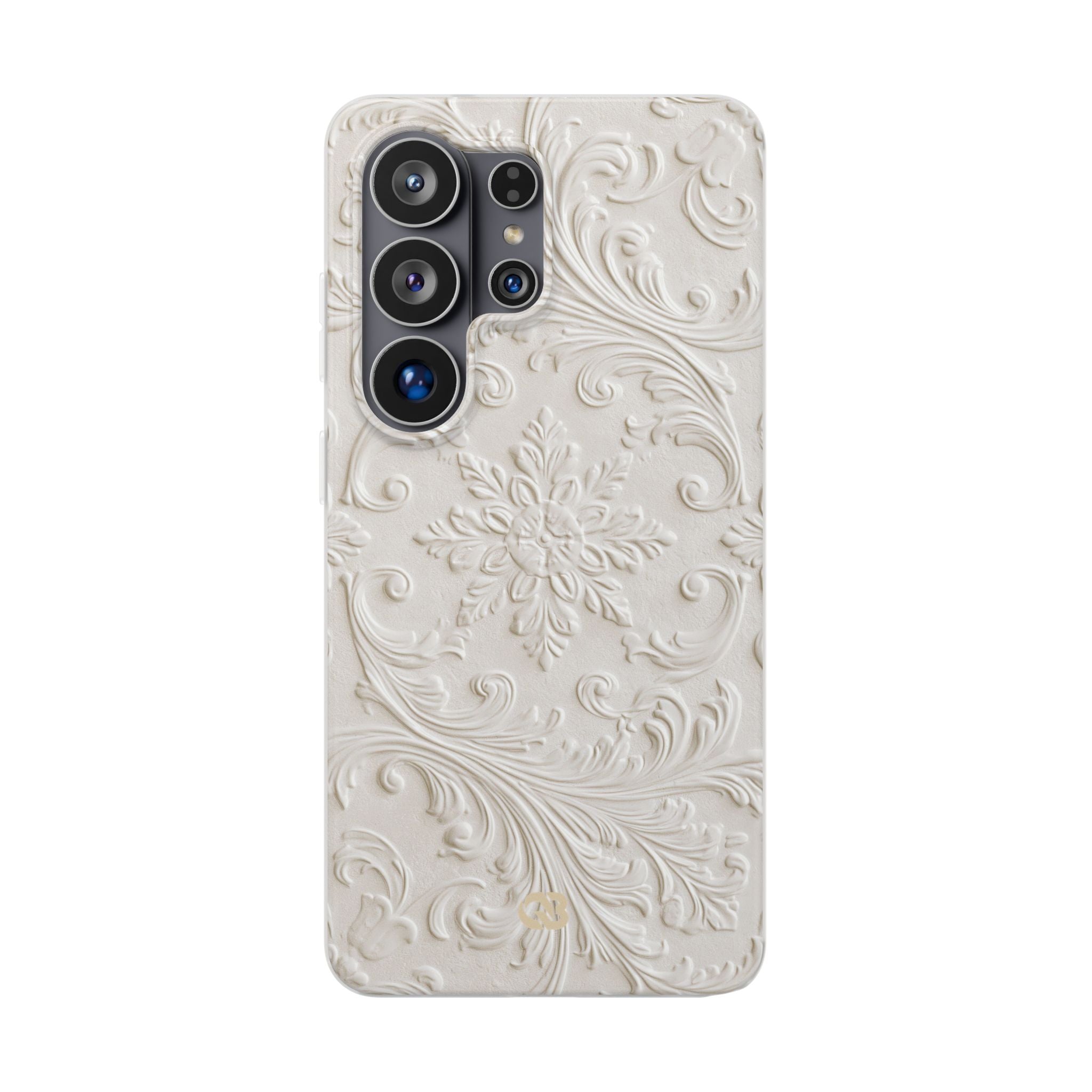 White Lite Phone Case for Samsung - Alabaster Floral Relief