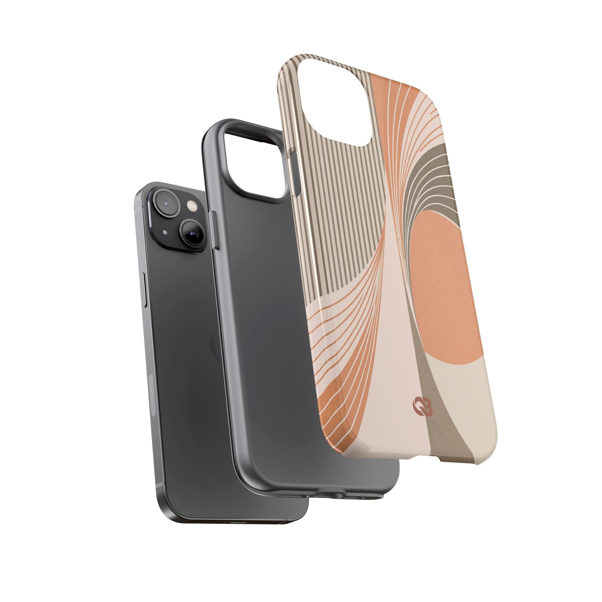 Orange Tough Phone Case for iPhone - Desert Arc Horizon