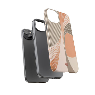 Orange Tough Phone Case for iPhone - Desert Arc Horizon