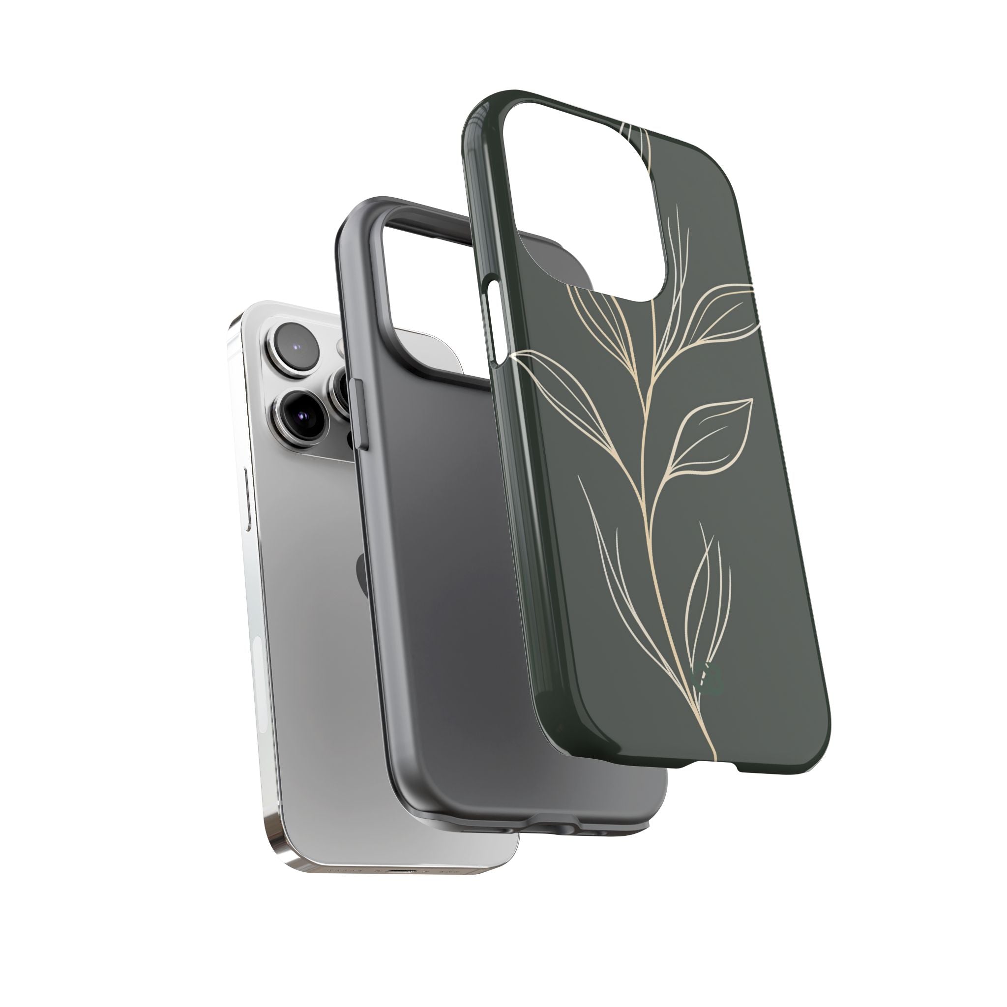 Green Tough Phone Case for iPhone - Deep Moss Willow