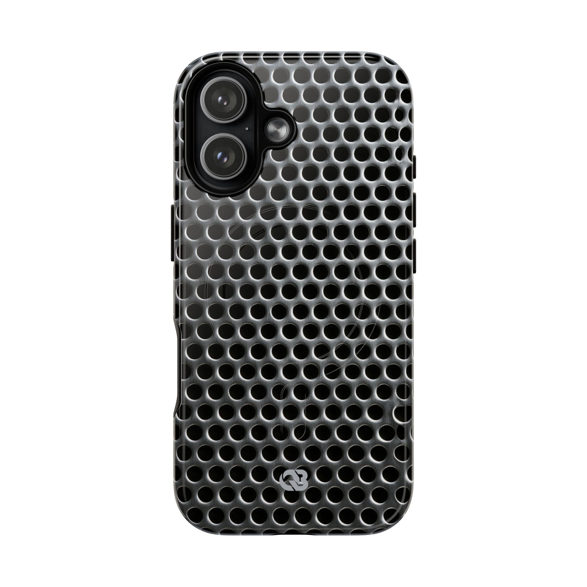 Silver Tough 2.0 Magsafe Phone Case for iPhone - Brutalist Steel Mesh