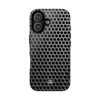 Silver Tough 2.0 Magsafe Phone Case for iPhone - Brutalist Steel Mesh