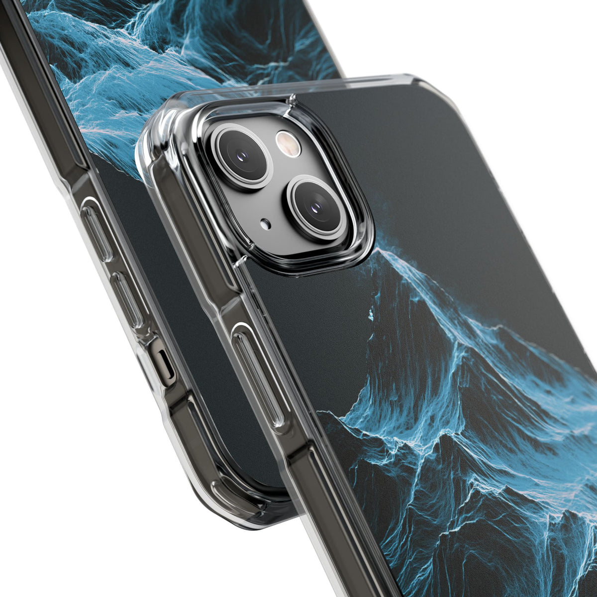 Nordic Frost Peak · Clear Impact Magnetic Phone Case for iPhone · Blue