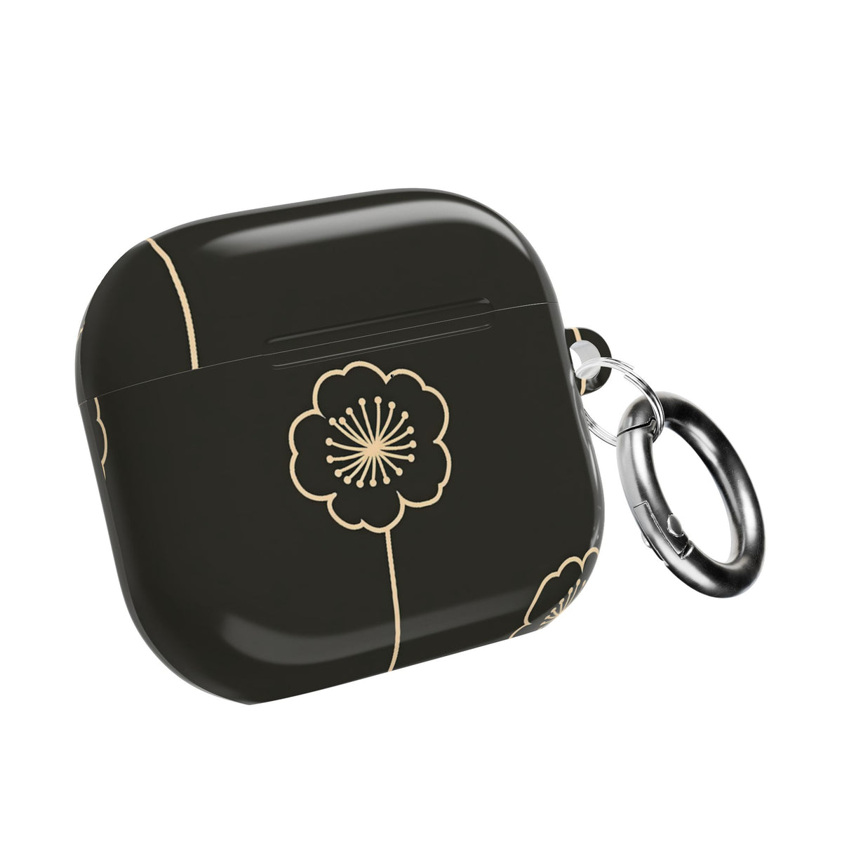 Nocturne Bloom Contours · Hard Case for AirPods & AirPods Pro · Black