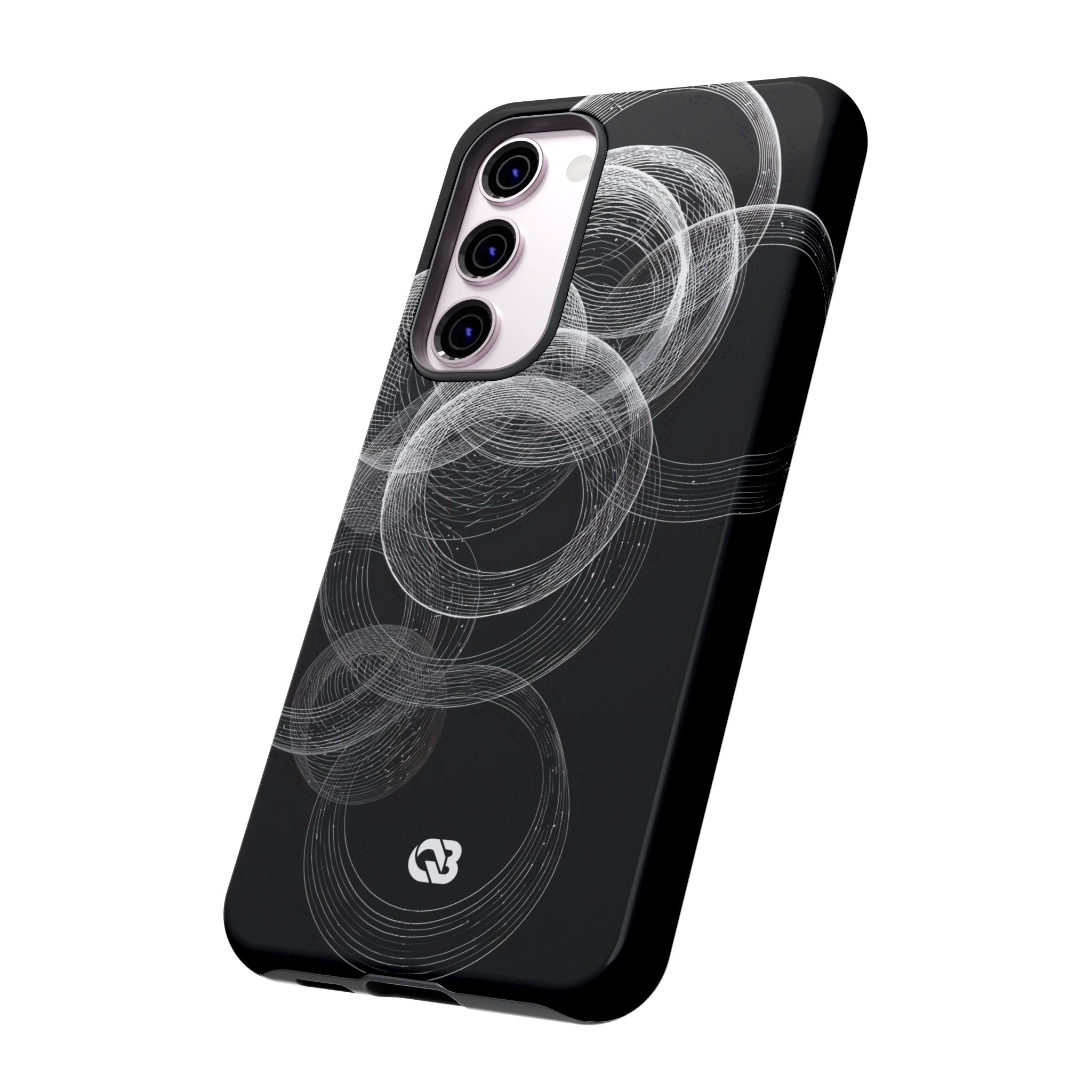 Black Tough Phone Case for Samsung - Kinetic Wireframe Orbit