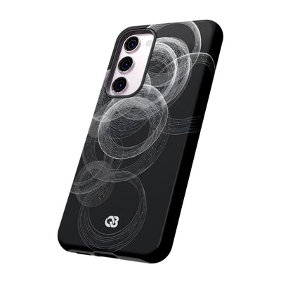 Black Tough Phone Case for Samsung - Kinetic Wireframe Orbit