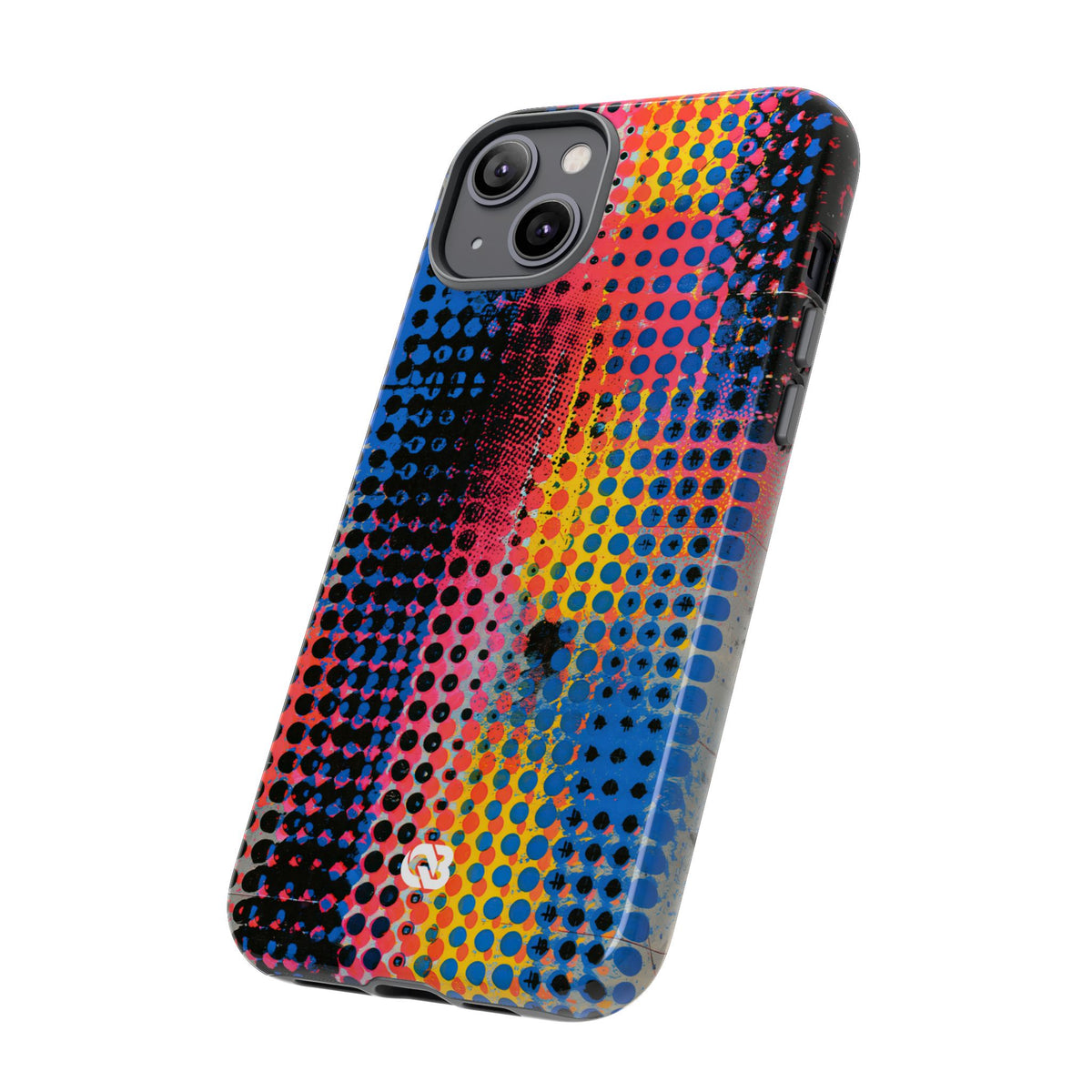 Chromatic Halftone Grid · Tough Phone Case for iPhone · Blue