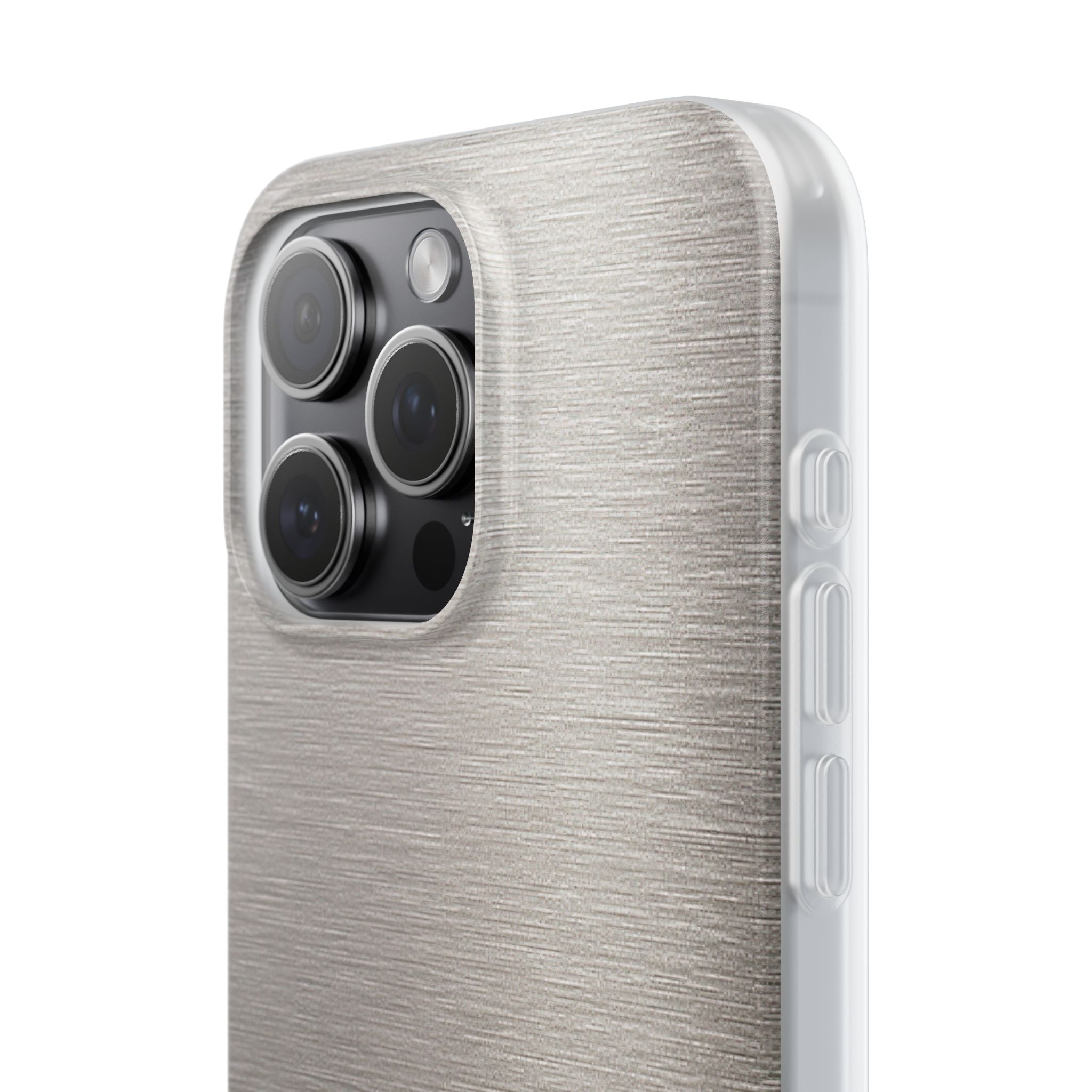 Grey Lite Phone Case for iPhone - Brushed Nickel Linen