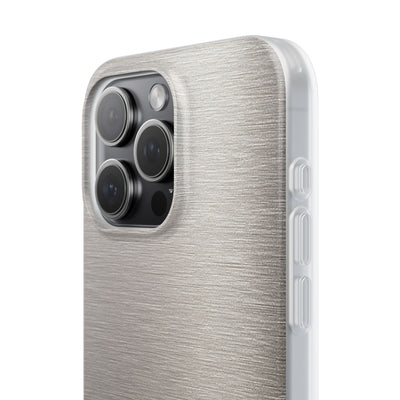 Grey Lite Phone Case for iPhone - Brushed Nickel Linen