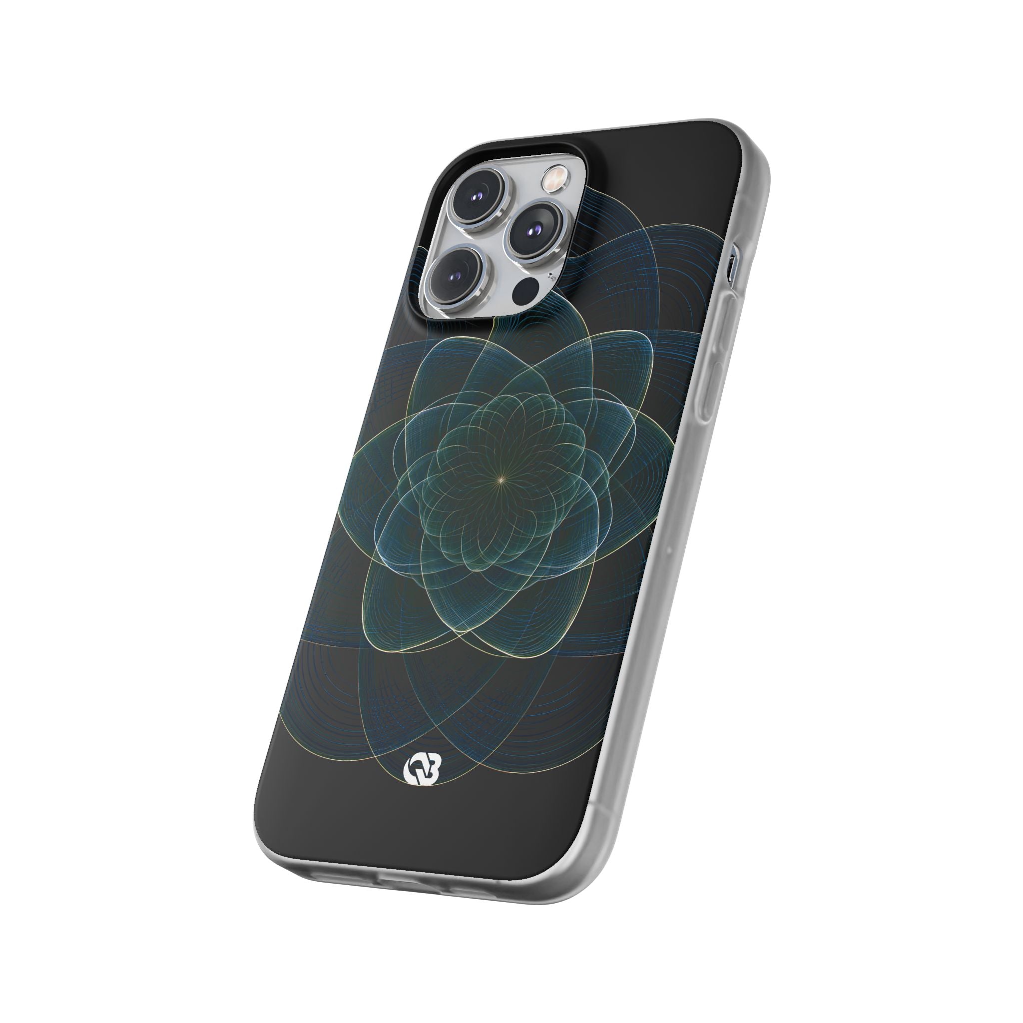 Blue Lite Phone Case for iPhone - Celestial Wireframe Bloom