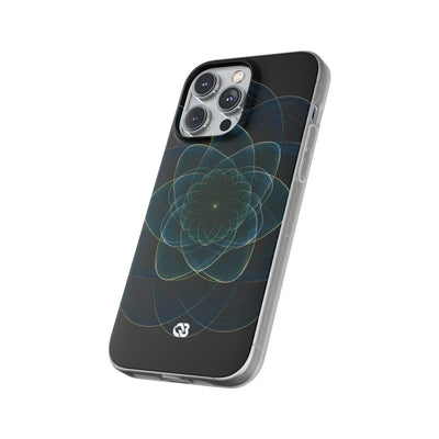 Blue Lite Phone Case for iPhone - Celestial Wireframe Bloom