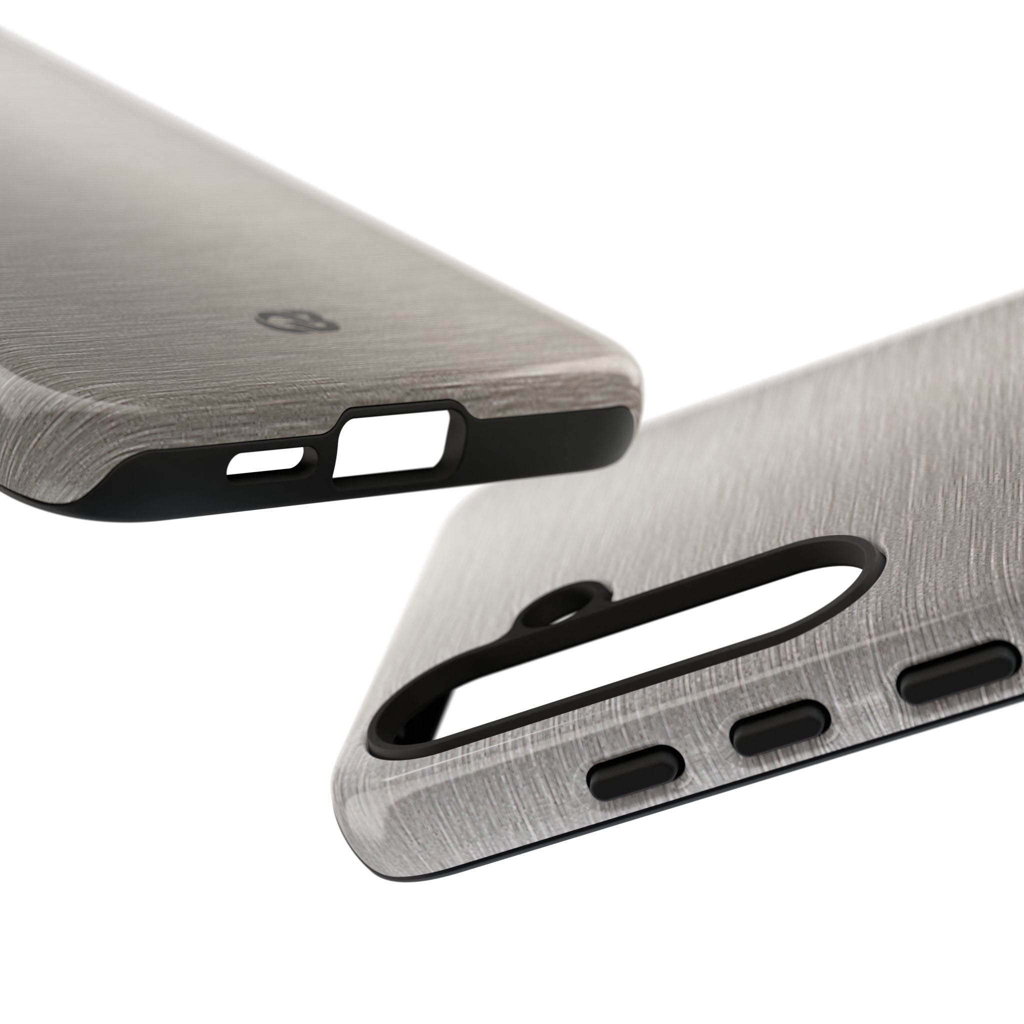 Grey Tough Phone Case for Samsung - Brushed Nickel Linen