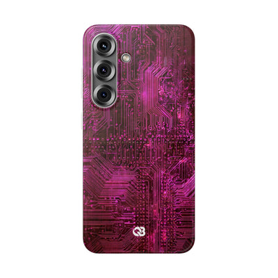 Magenta Circuit Trace · Lite Phone Case for Samsung · Pink