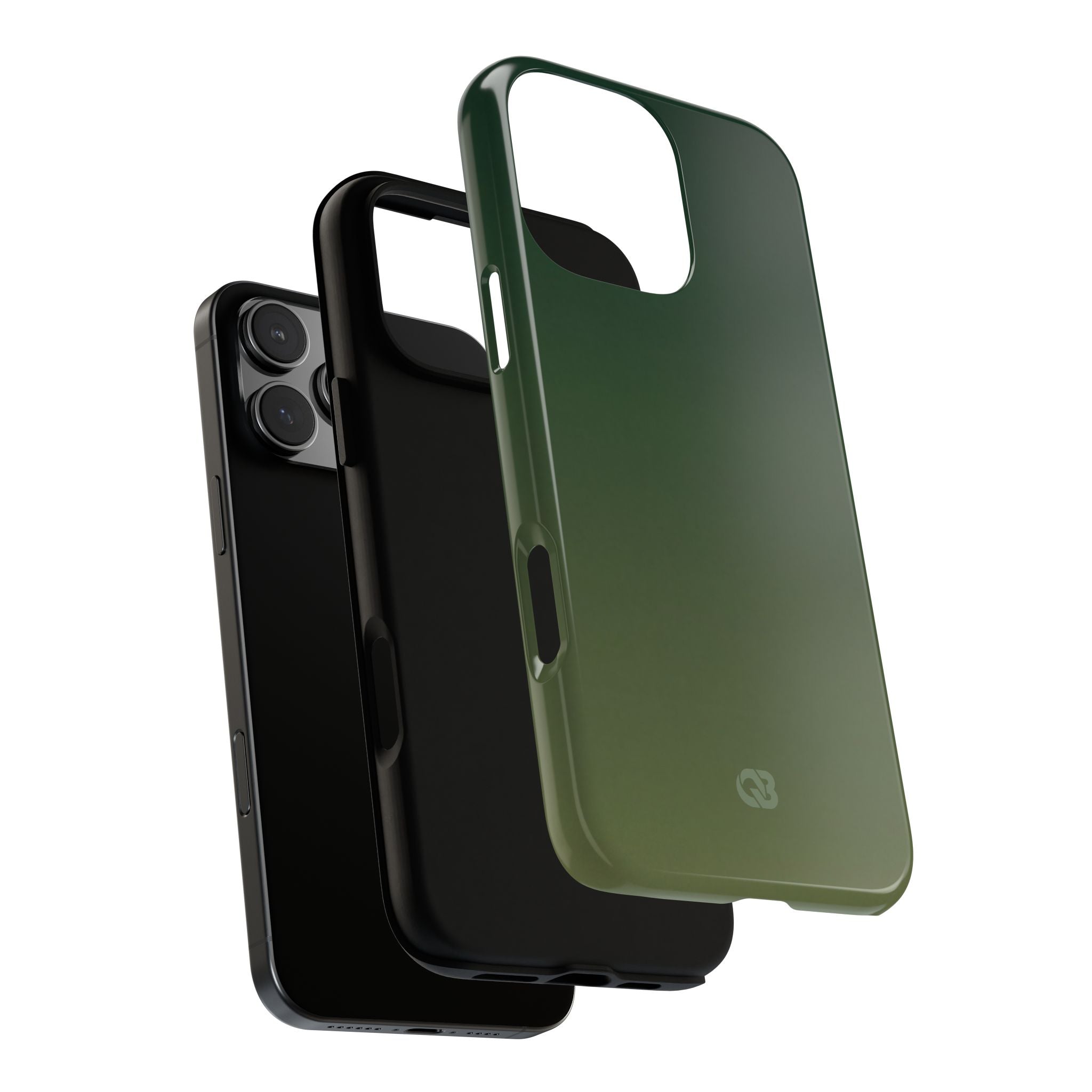 Green Tough Phone Case for iPhone - Shadow Moss Grain