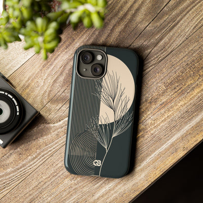 Black Tough Phone Case for iPhone - Obsidian Sand Willow