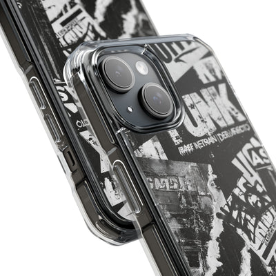 Underground Punk Collage · Clear Impact Magnetic Phone Case for iPhone · Black