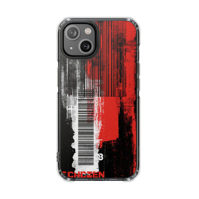 Distorted Barcode · Clear Impact Magnetic Phone Case for iPhone · Black