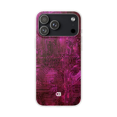 Magenta Circuit Trace · Lite Phone Case for iPhone ·  Pink