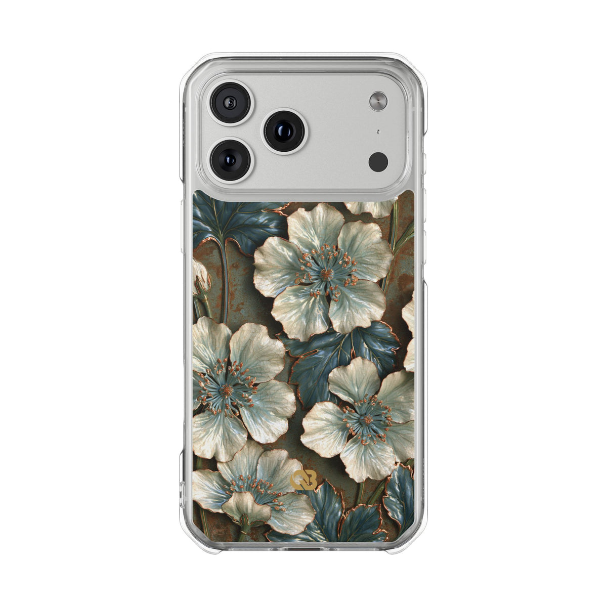 Gilded Blossom Reverie · Clear Impact Magnetic Phone Case for iPhone · Teal