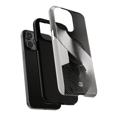 Grey Tough 2.0 Magsafe Phone Case for iPhone - Obsidian Moiré Wave