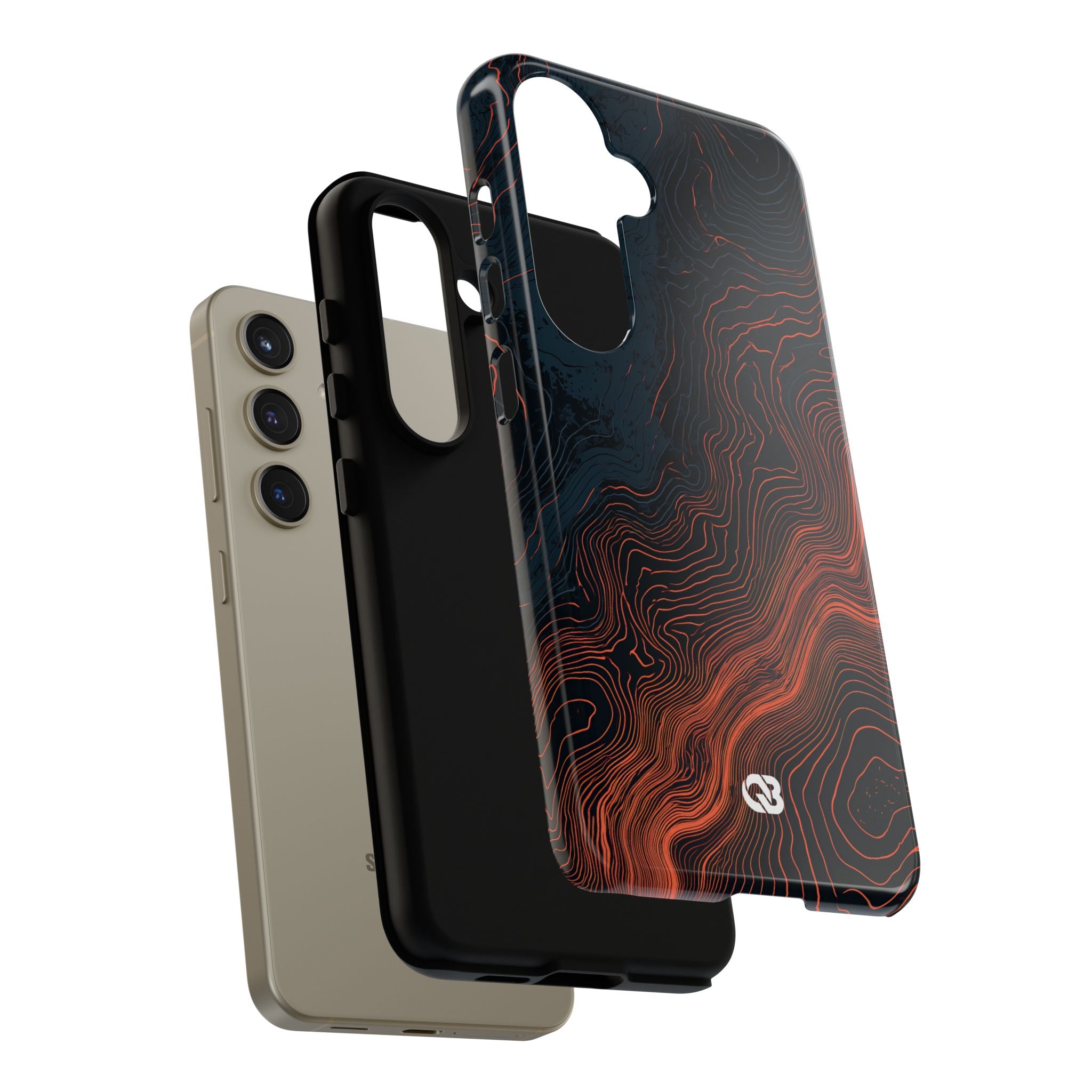 Black Tough Phone Case for Samsung - Volcanic Basalt Map