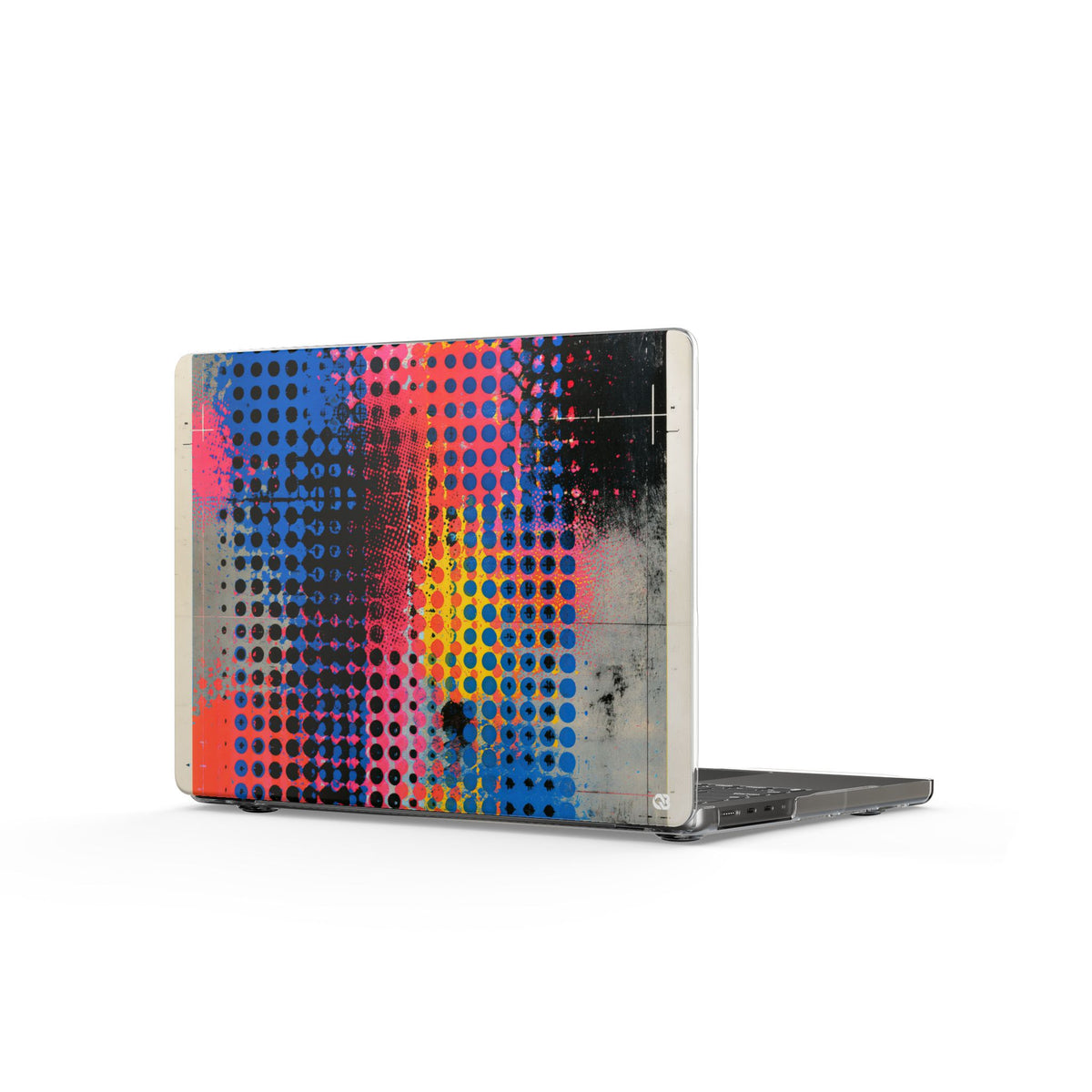 Chromatic Halftone Grid · Clear Hard Case for MacBook · Blue