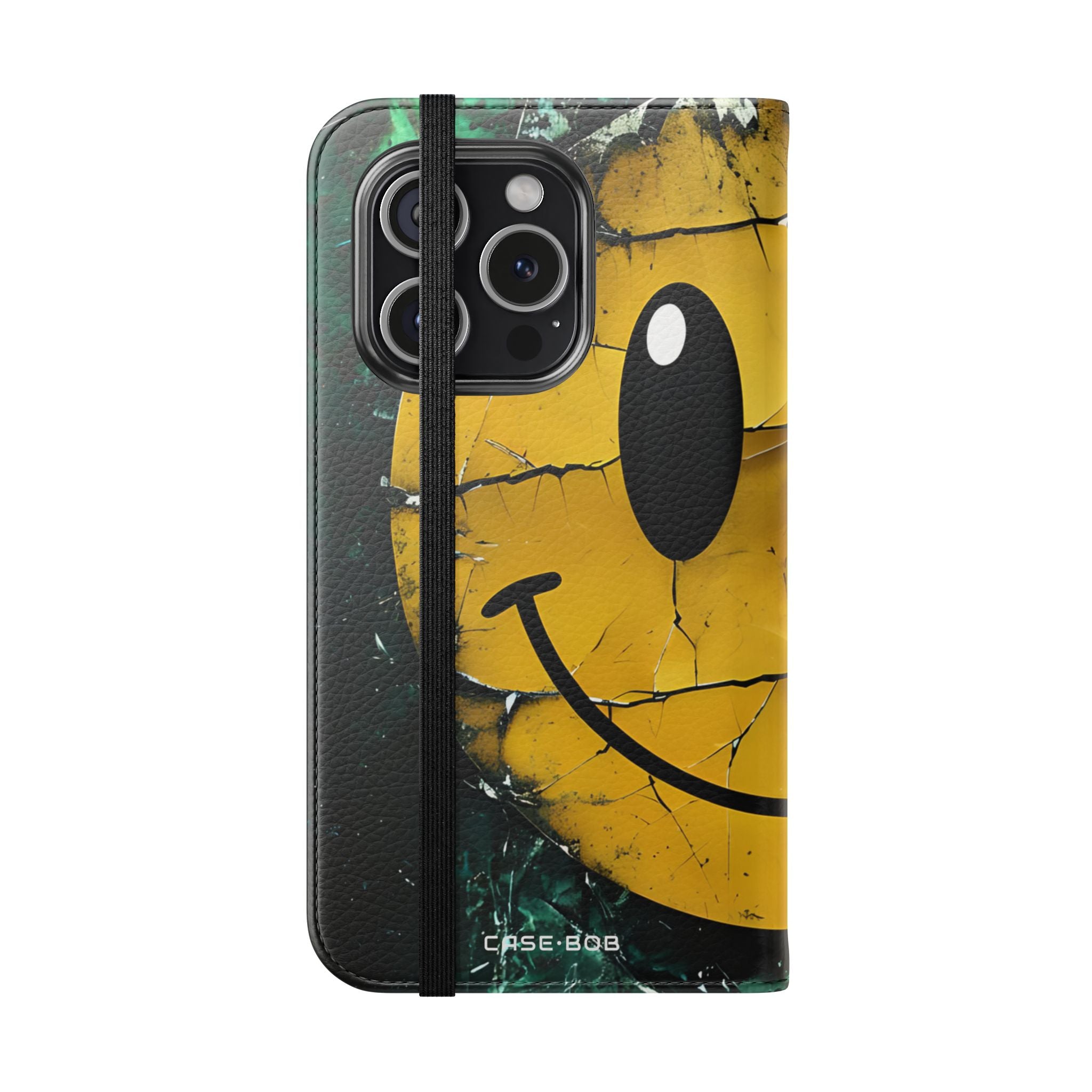 Cracked Smiley - iPhone 15 Pro Case - Wallet