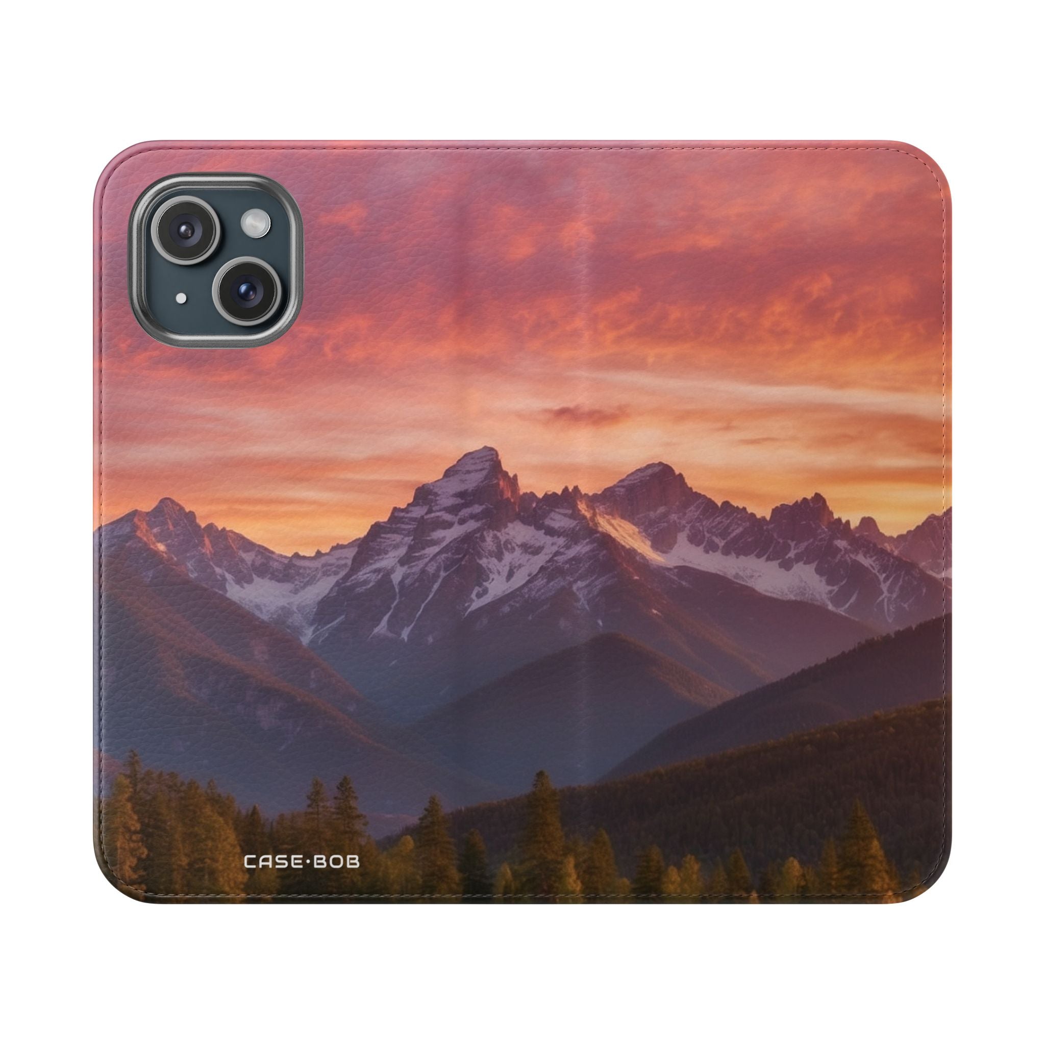 Mountain Bloom Twilight - iPhone 15 Case - Wallet