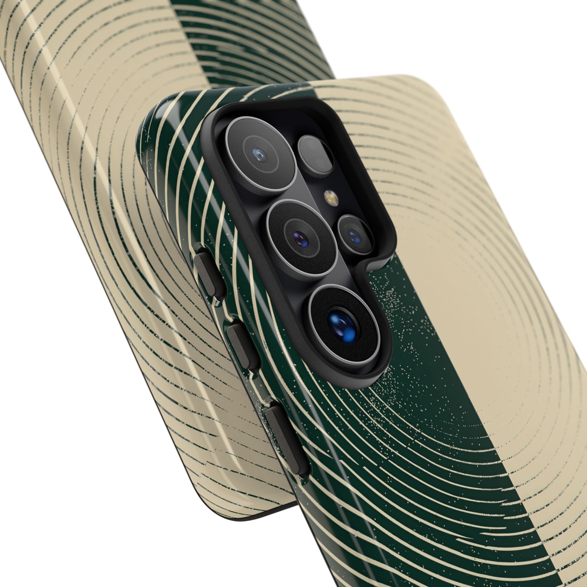 Green Tough Phone Case for Samsung - Evergreen Split Grain
