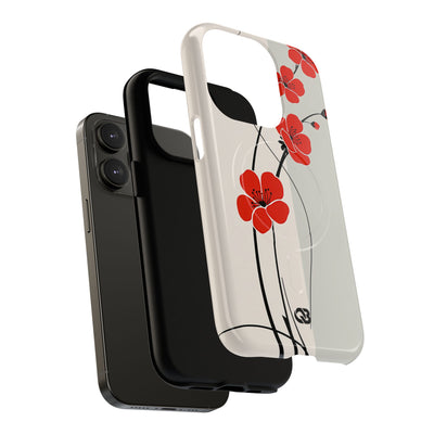Red Tough 2.0 Magsafe Phone Case for iPhone - Crimson Plum Ink
