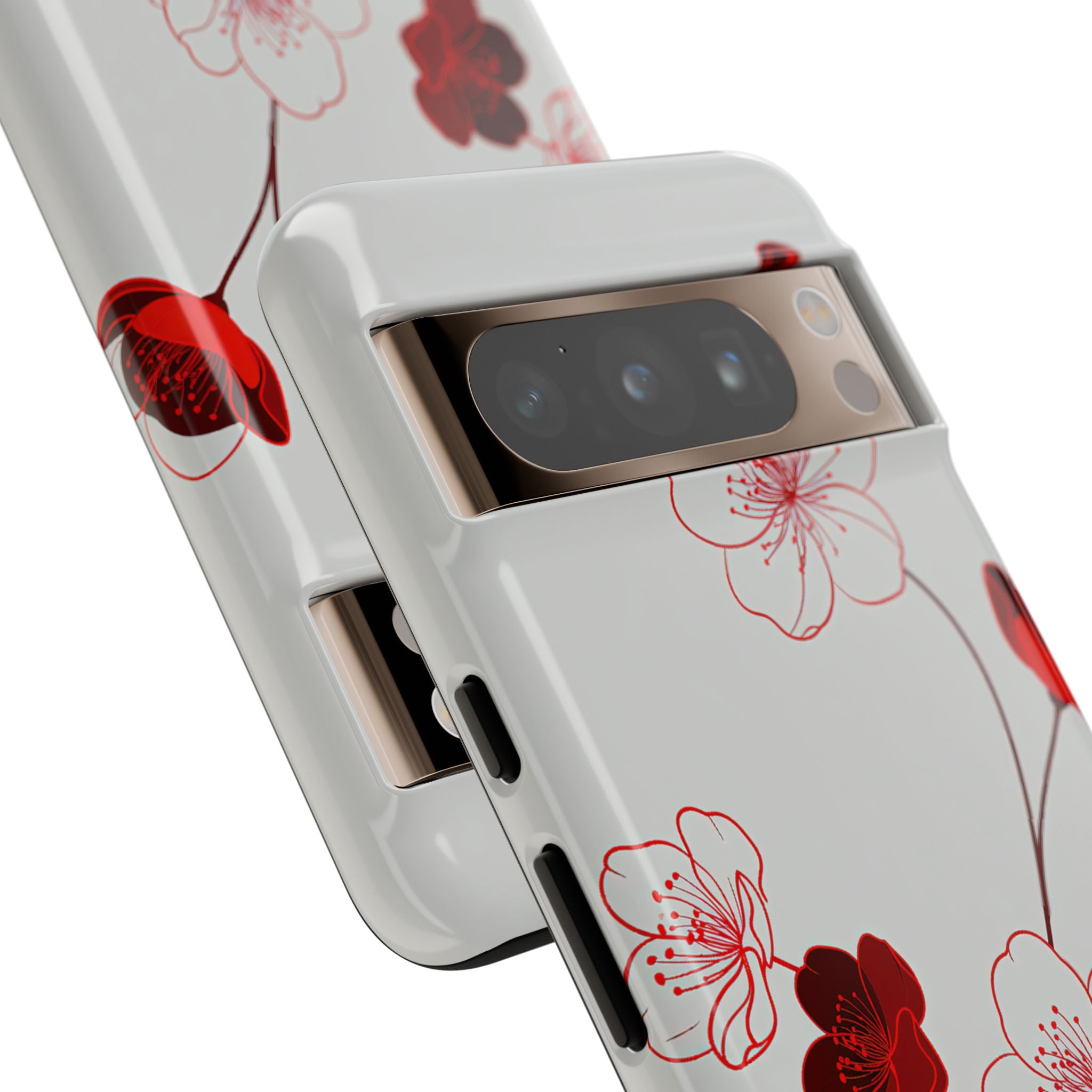 Red Tough Phone Case for Google Pixel - Kyoto Ember Bloom