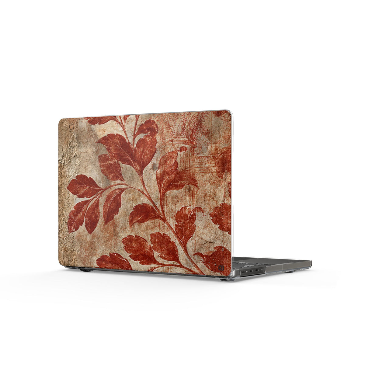 Terracotta Botanical Fresco · Clear Hard Case for MacBook · Red