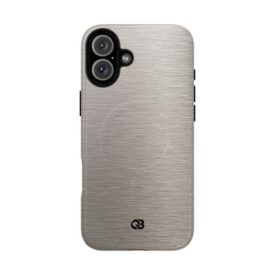 Grey Tough 2.0 Magsafe Phone Case for iPhone - Brushed Nickel Linen