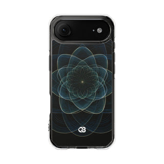 Blue Impact MagSafe Phone Case for iPhone - Celestial Wireframe Bloom