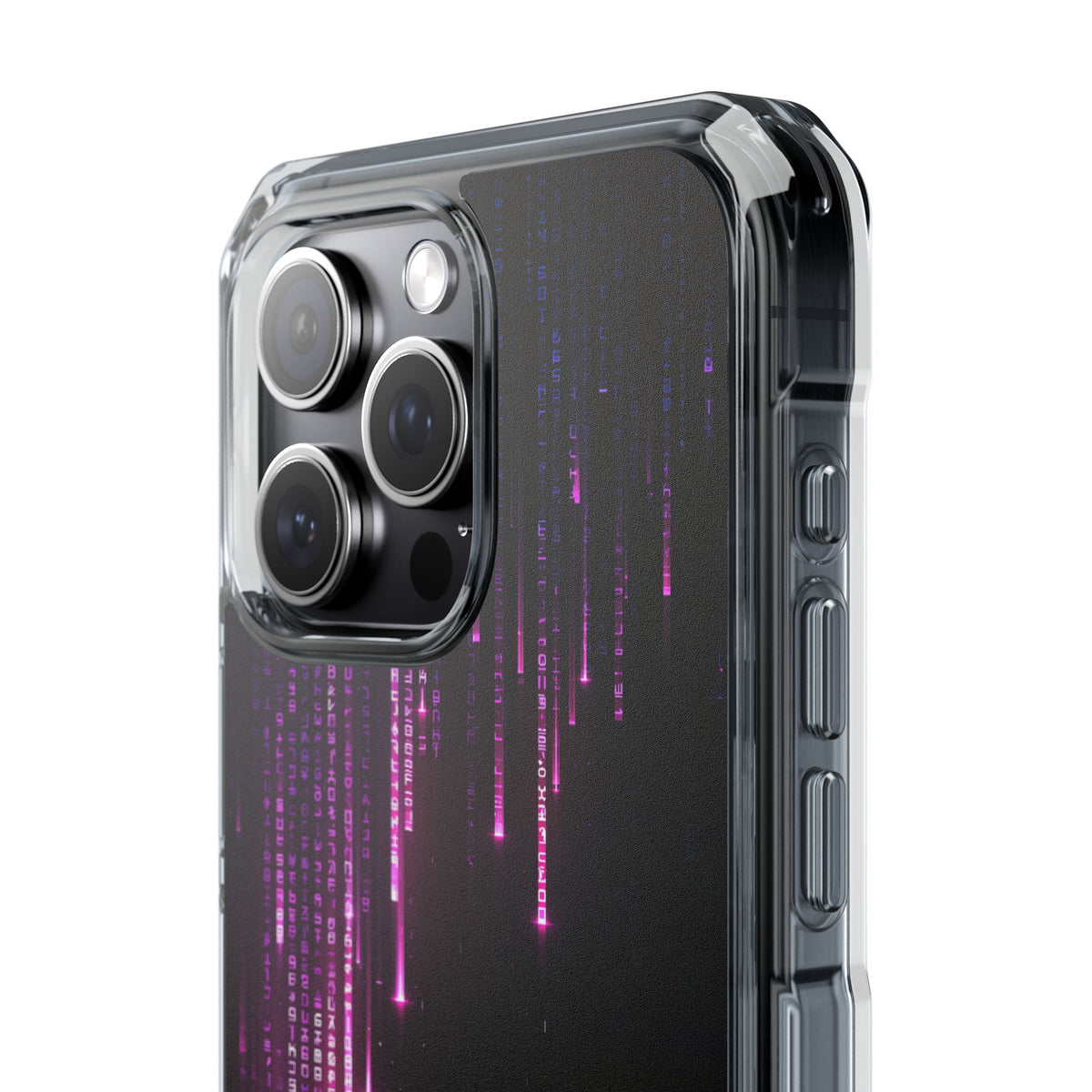 Binary Cascade · Clear Impact Magnetic Phone Case for iPhone · Black