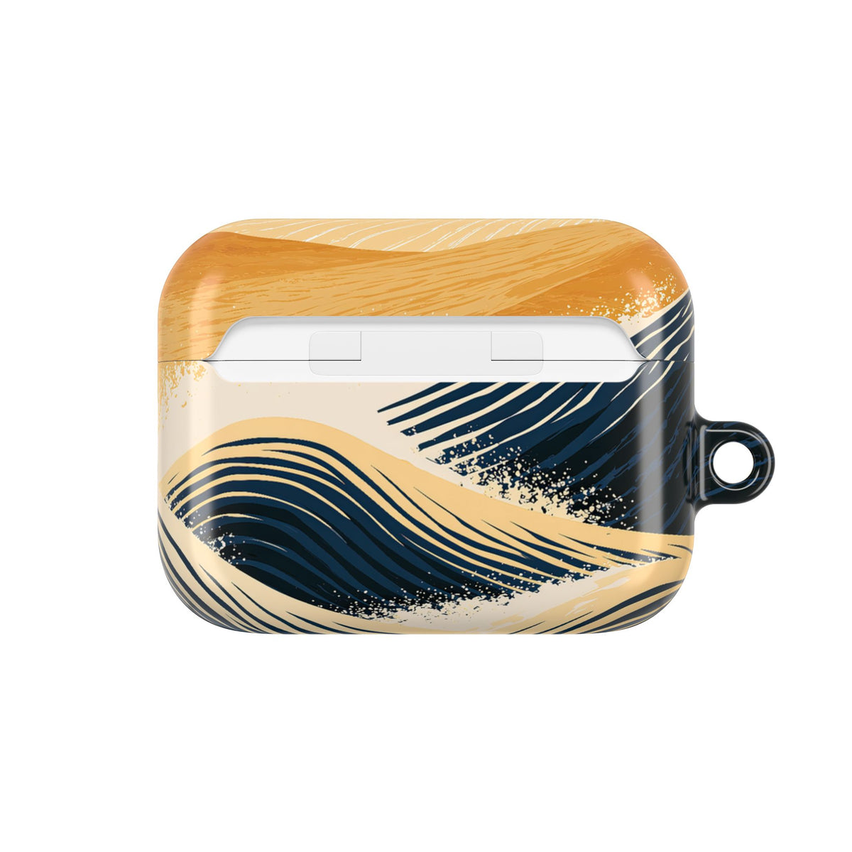 Golden Horizon Waves · Hard Case for AirPods & AirPods Pro · Blue