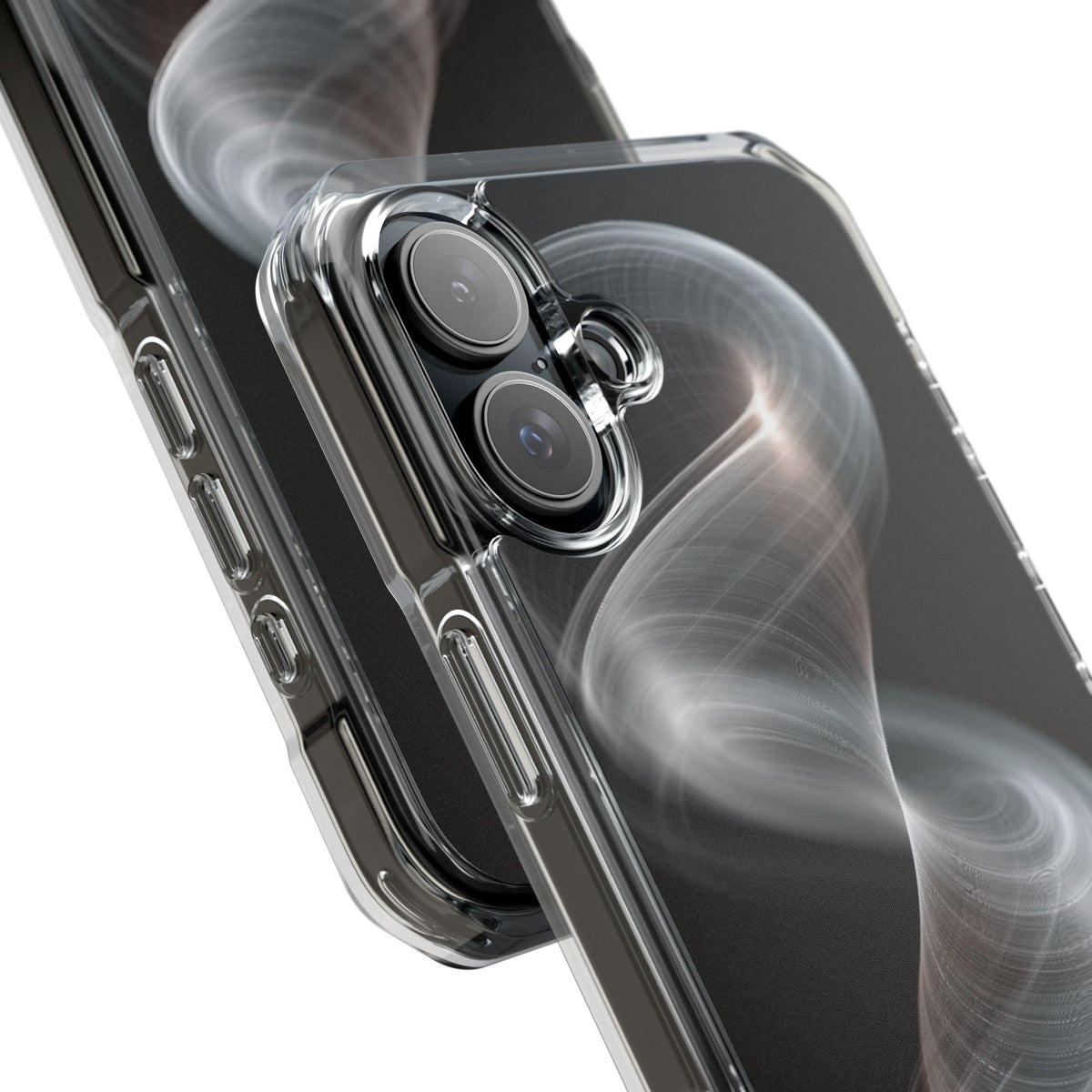 Luminous Vortex · Clear Impact Magnetic Phone Case for iPhone · Black