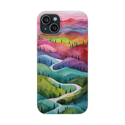 Fluid Rainbow Ridge · Soft Hoesje voor iPhone