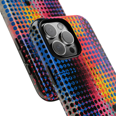 Chromatic Halftone Grid · Tough Phone Case for iPhone · Blue