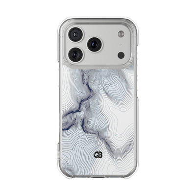 White Impact MagSafe Phone Case for iPhone - Nordic Ridge Topo