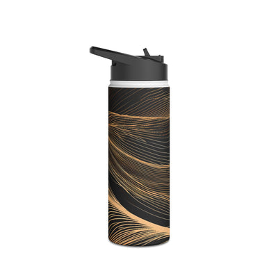 Gilded Ridge Lines · Insulated Water Bottle · Black