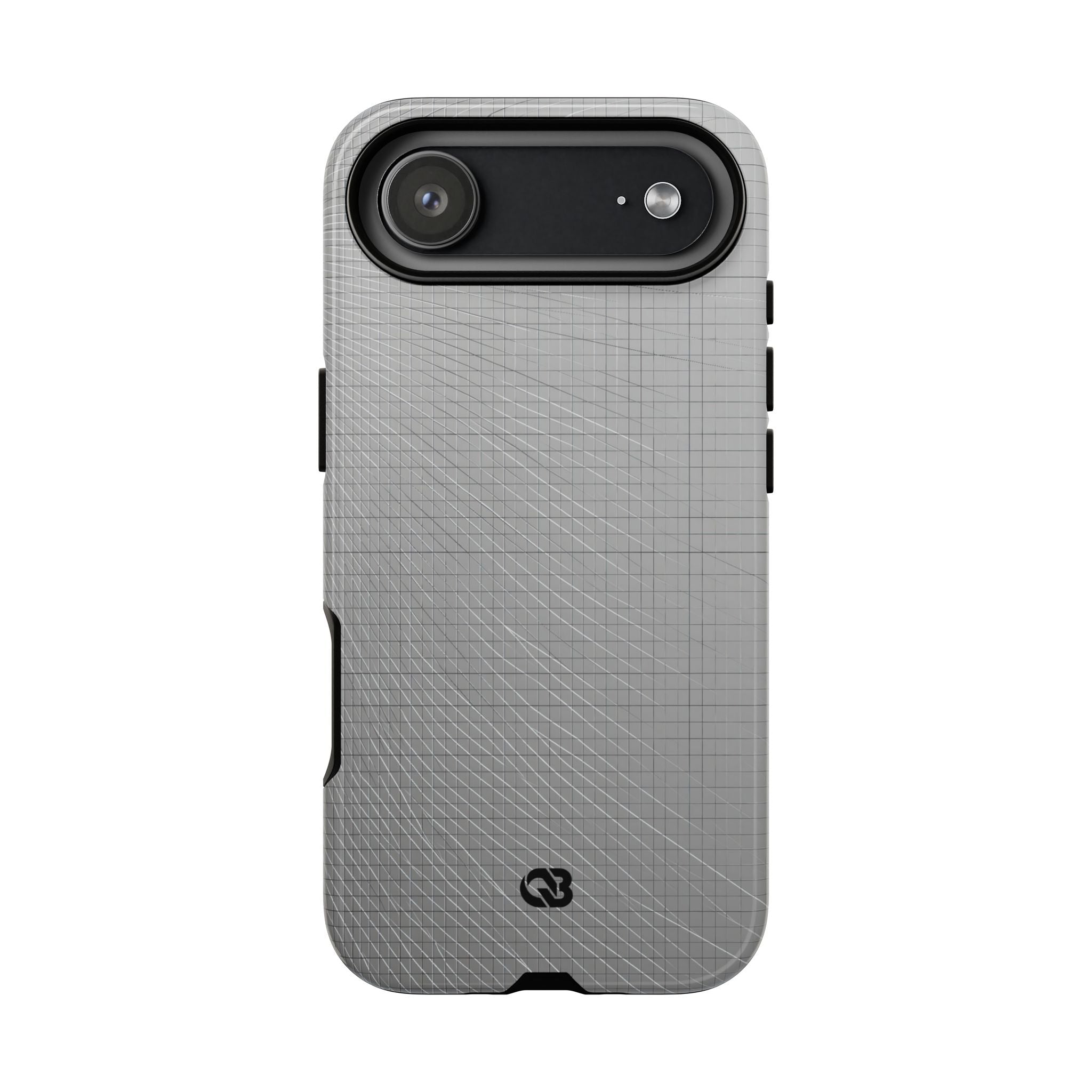 Grey Tough Phone Case for iPhone - Chrome Mesh Warp