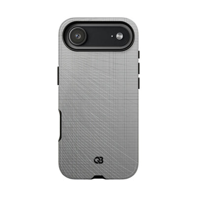 Grey Tough Phone Case for iPhone - Chrome Mesh Warp