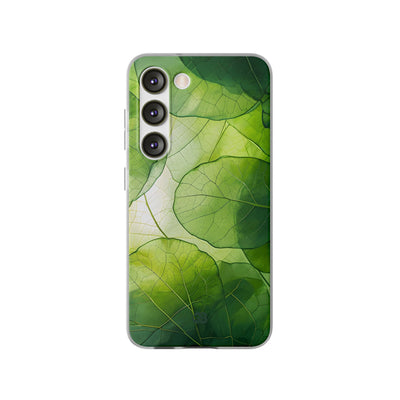 Emerald Leaf Veins · Soft Phone Case for Samsung