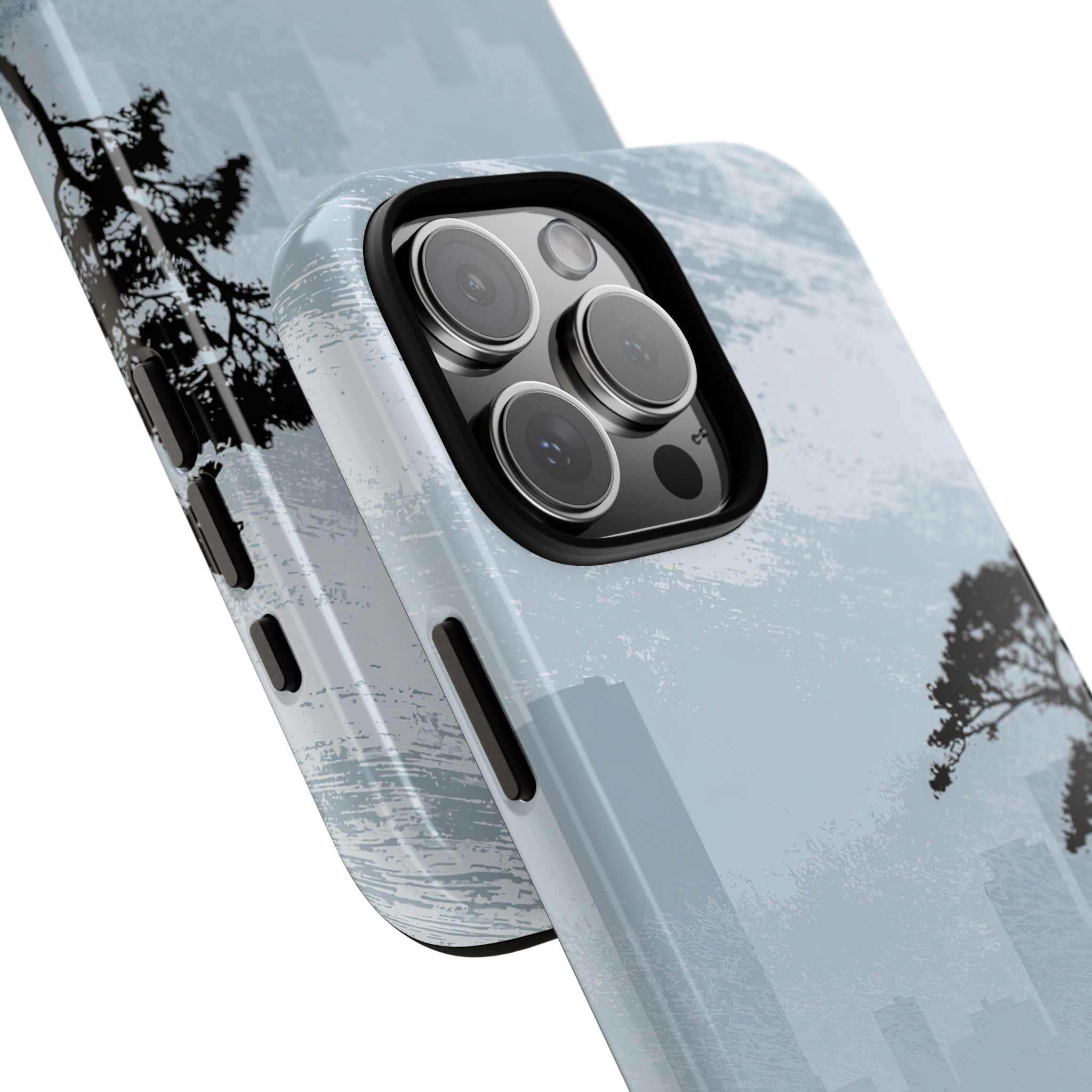 Grey Tough Phone Case for iPhone - Steel Slate Zen