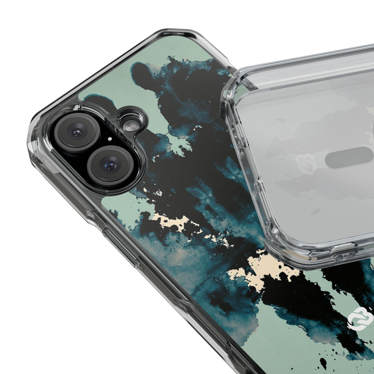 Rorschach Ink Void · Clear Impact Magnetic Phone Case for iPhone ·  Black