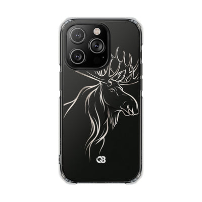 Nordic Moose Contour · Clear Impact Magnetic Phone Case for iPhone · Black