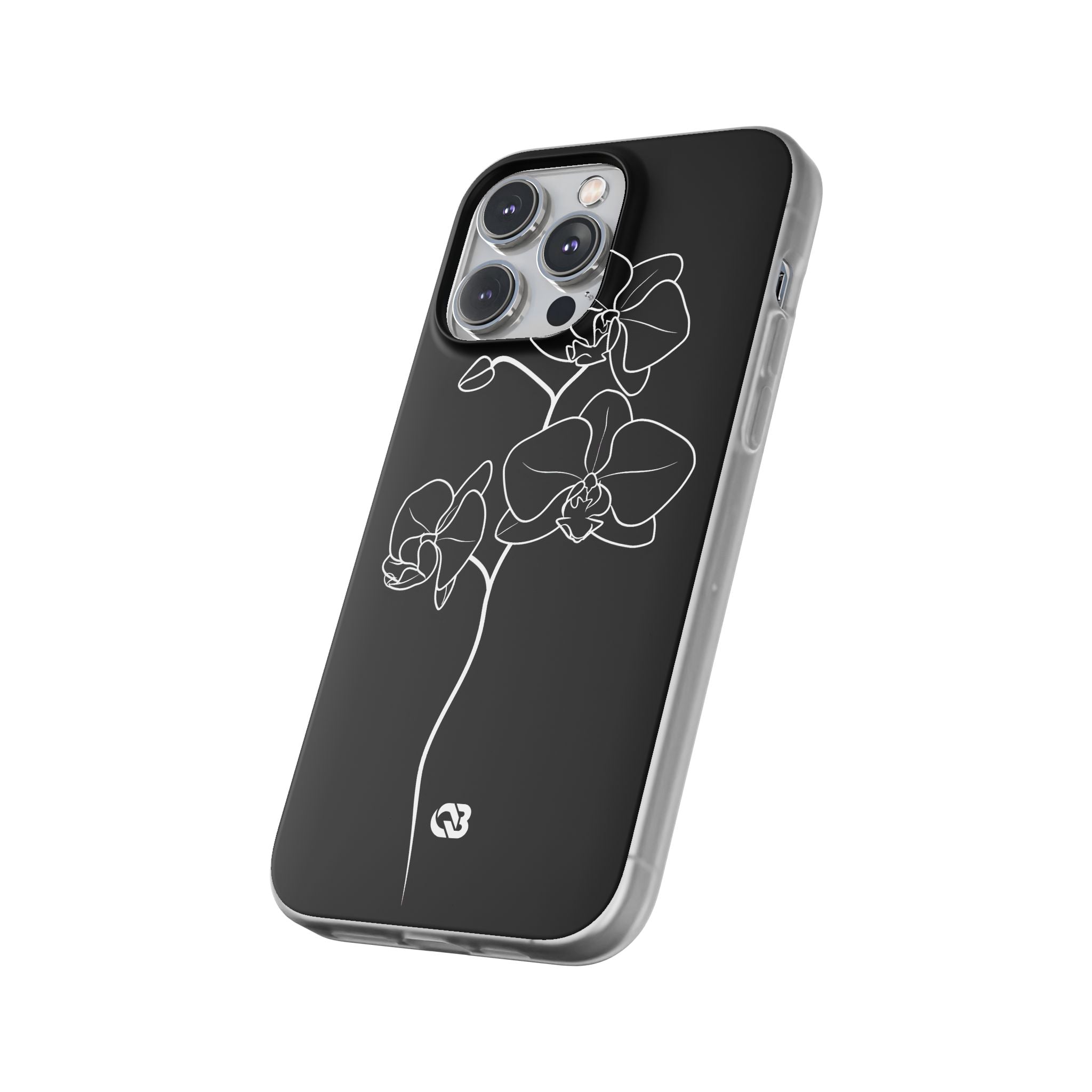 Black Lite Phone Case for iPhone - Noir Alabaster Orchid
