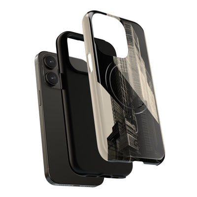 Beige Tough 2.0 Magsafe Phone Case for iPhone - Monolith Urban Grid